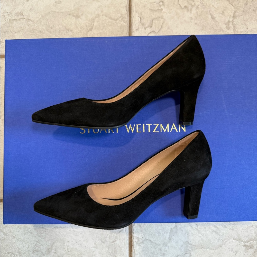Stuart Weitzman Adria Black Suede Pumps - Picture 9 of 9